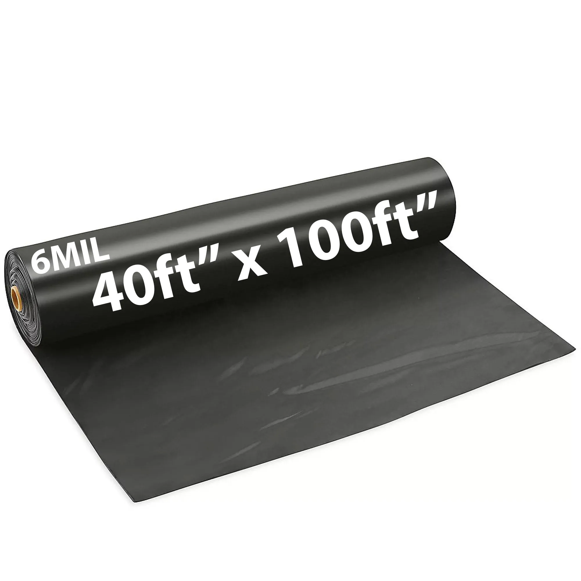 40ftX100ft Black Poly Tarp 6 Mil Low Density LDPE 1 Roll