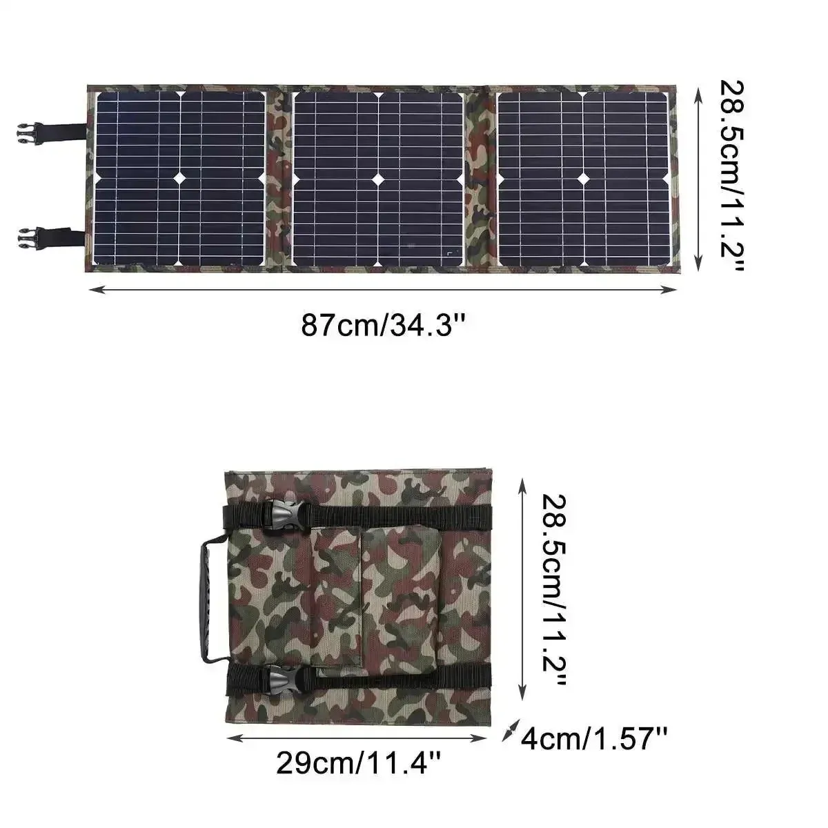 40W Foldable Solar Panel Portable Solar Charger | 12V Battery Power Station with 5V USB for Mobile Phones, Laptops, Camping, and Hiking