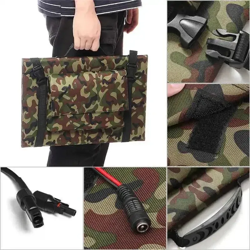 40W Foldable Solar Panel Portable Solar Charger | 12V Battery Power Station with 5V USB for Mobile Phones, Laptops, Camping, and Hiking
