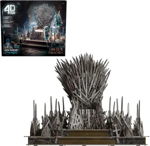 4D Build, Game of Thrones Iron Throne 3D Model Kit, GOT Collectibles & Desk Décor, Adult Puzzles for Fantasy Book GOT Fans, 3D Puzzles for Adults & Teens, 219 Pieces, for Ages 12 & Up