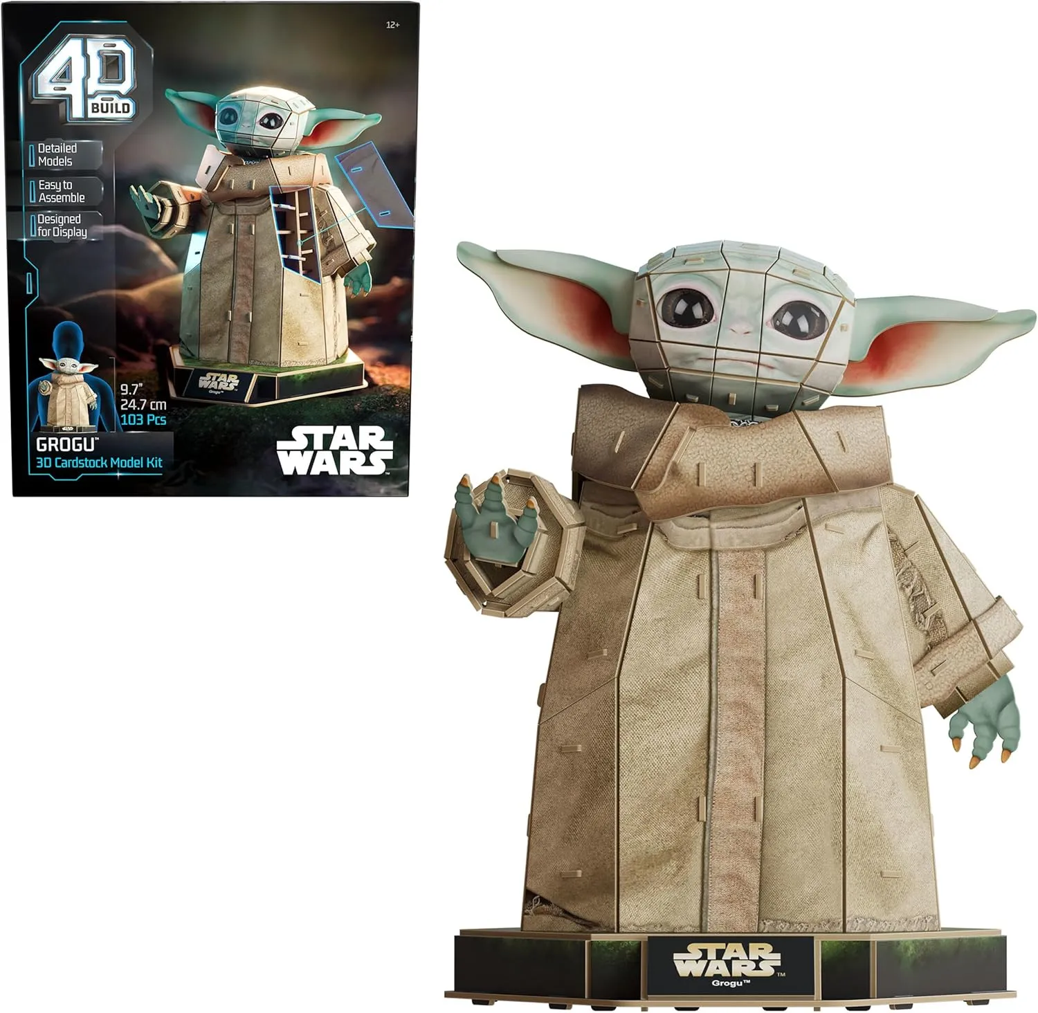 4D Build, Star Wars Grogu 3D Model Kit, Star Wars Collectibles & Desk Decor, Adult Puzzle, Building Toys, 3D Puzzles for Adults & Teens, 103 Pieces, for Ages 12 & Up