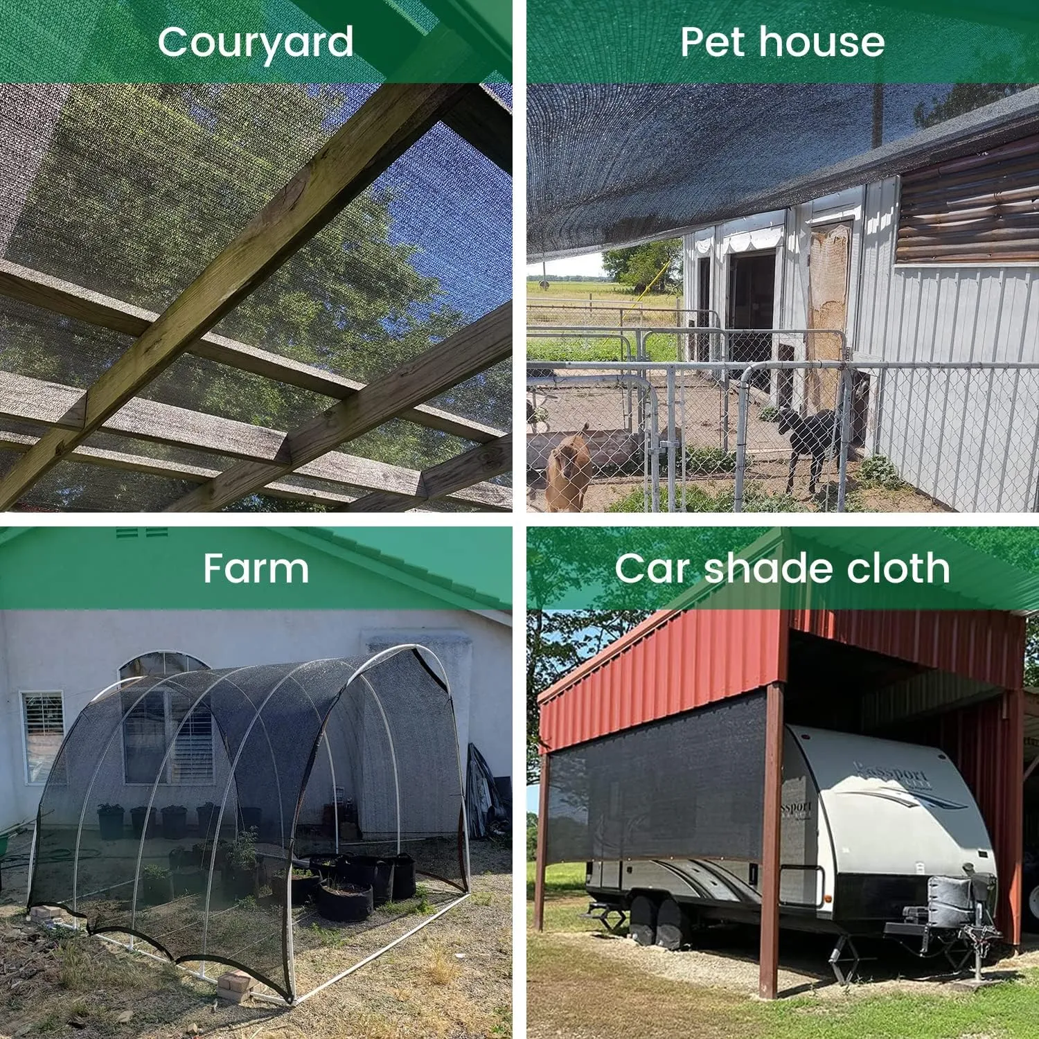 50% 20 X 20 FT Black Shade Cloth, Outdoor Woven Sun Shade with Grommets, Durable Breathable Netting Shading Antifreezing for Patio, Garden, DIY Home, Plants Cover, Greenhouse, Dog Kennel