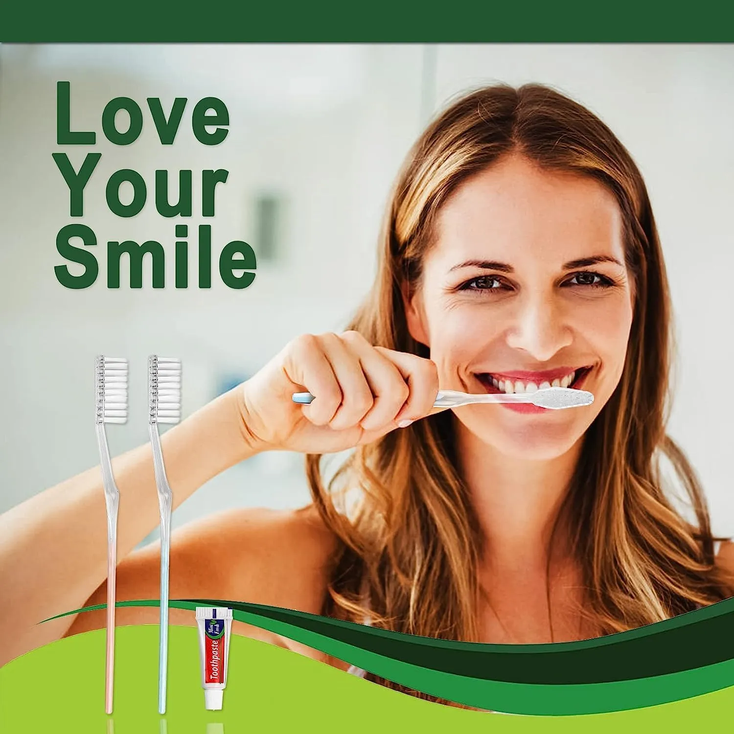 50 Pack Disposable Toothbrushes with Toothpaste, Individually Wrapped Disposable Toothbrushes Bulk Toothbrushes Soft Bristle Manual Disposable Travel Toothbrush Kit