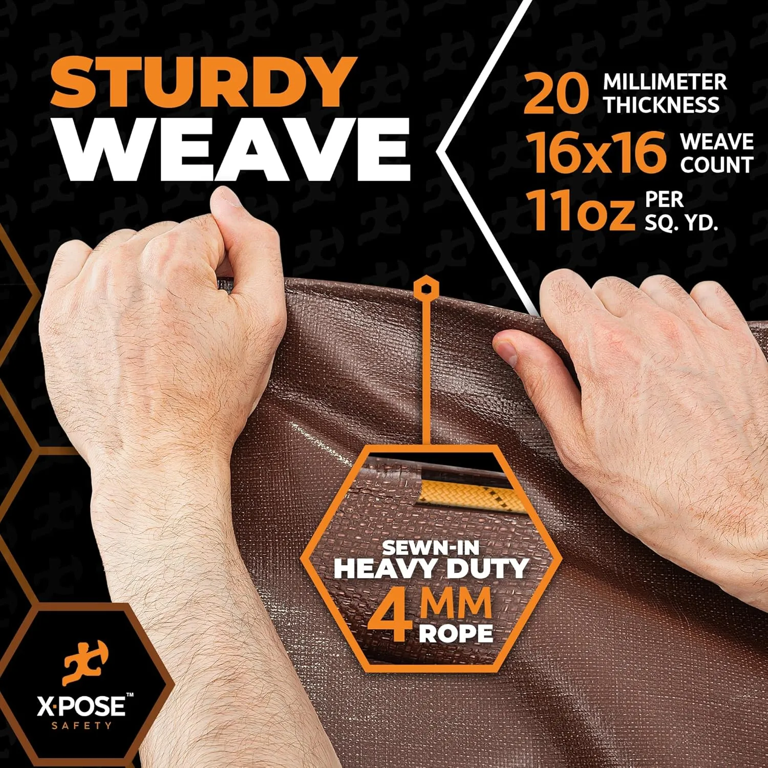6' x 8' Brown/White Ultra Heavy Duty Tarp - 20 Mil Tarps Heavy Duty Waterproof 6x8- Large Outdoor Tarp, Waterproof Tarp Cover for Rain Camping, Tent Tarp, UV Protection, Reinforced Corners