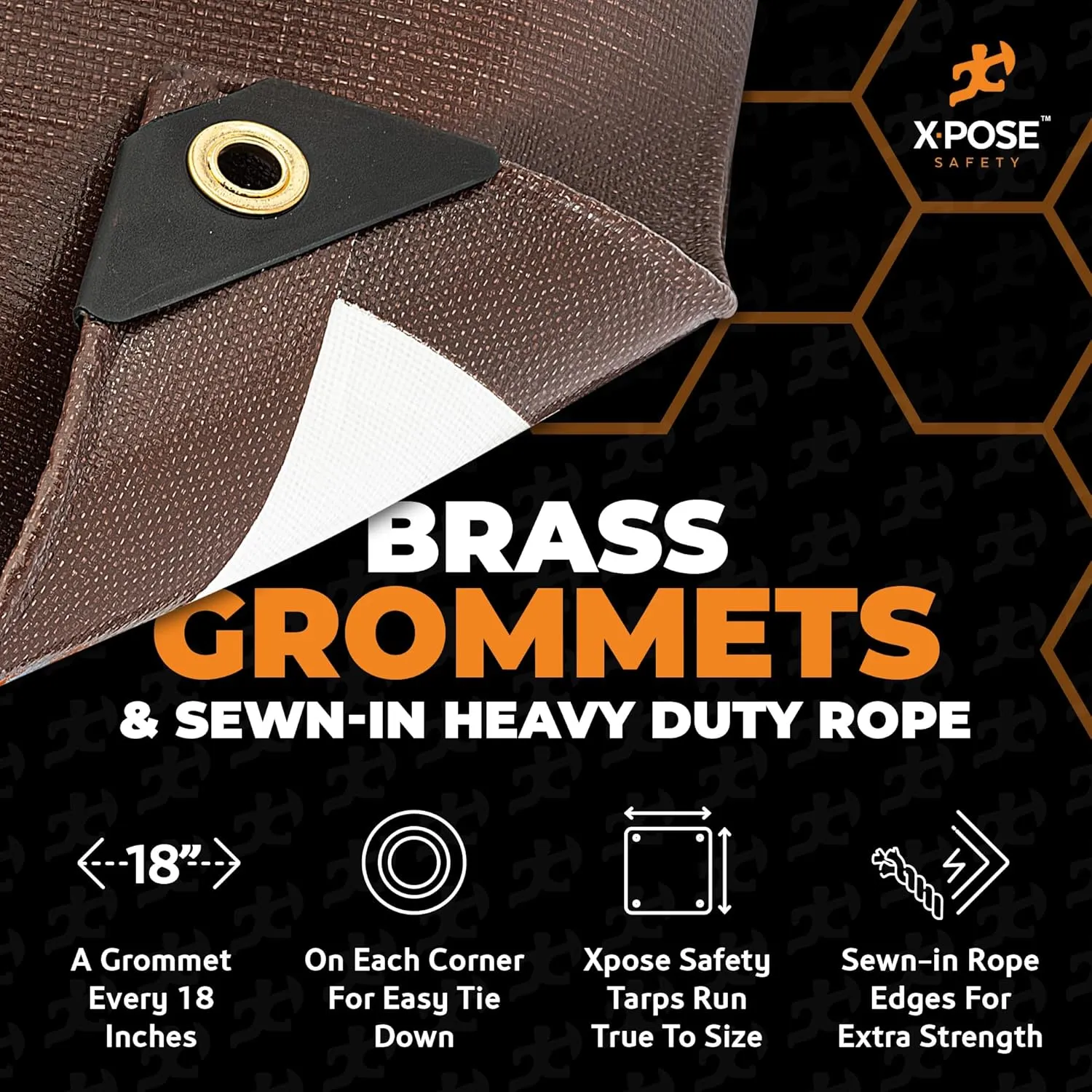 6' x 8' Brown/White Ultra Heavy Duty Tarp - 20 Mil Tarps Heavy Duty Waterproof 6x8- Large Outdoor Tarp, Waterproof Tarp Cover for Rain Camping, Tent Tarp, UV Protection, Reinforced Corners