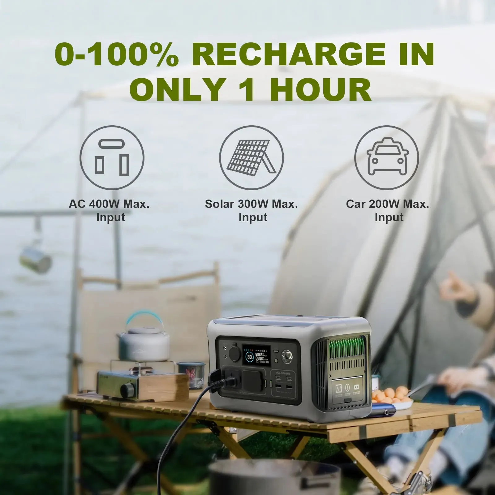 600W Solar Generator Panel 299Wh Portable Power Station For Camping