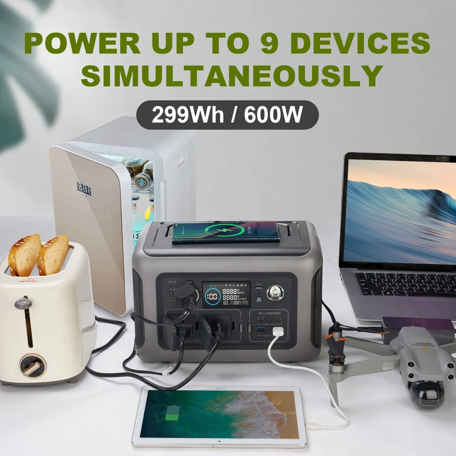 600W Solar Generator Panel 299Wh Portable Power Station For Camping