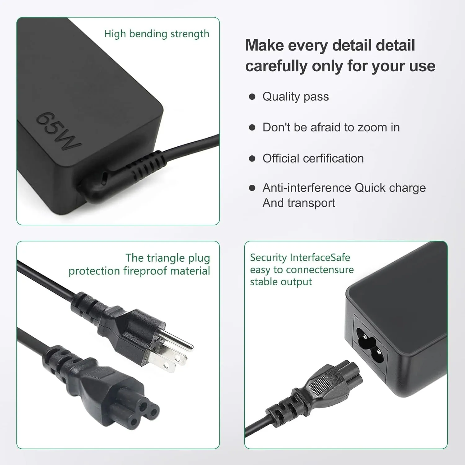 65W USB C Charger for Lenovo Thinkpad/Yoga/Chromebook Laptop Computer 65W 45W USB C Fast Power Adapter