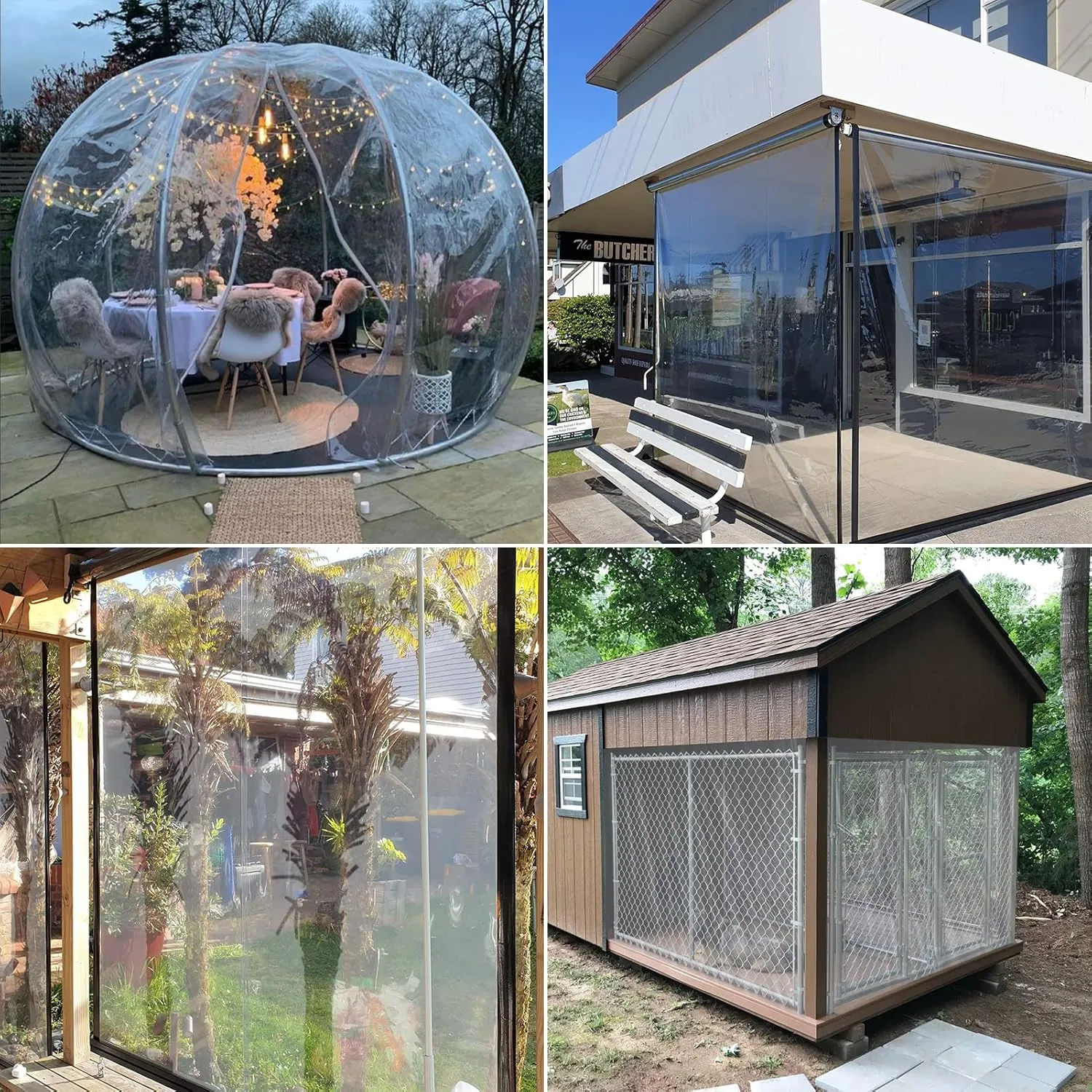 6.6 × 13 ft Thicken Clear Tarp Waterproof - 5 mil Anti-Tear Snowproof & Windproof Clear Plastic Tarps with Grommets PVC Tarp Tarpaulin for Winter Garden Patio Enclosure Chicken Coop Window Shield