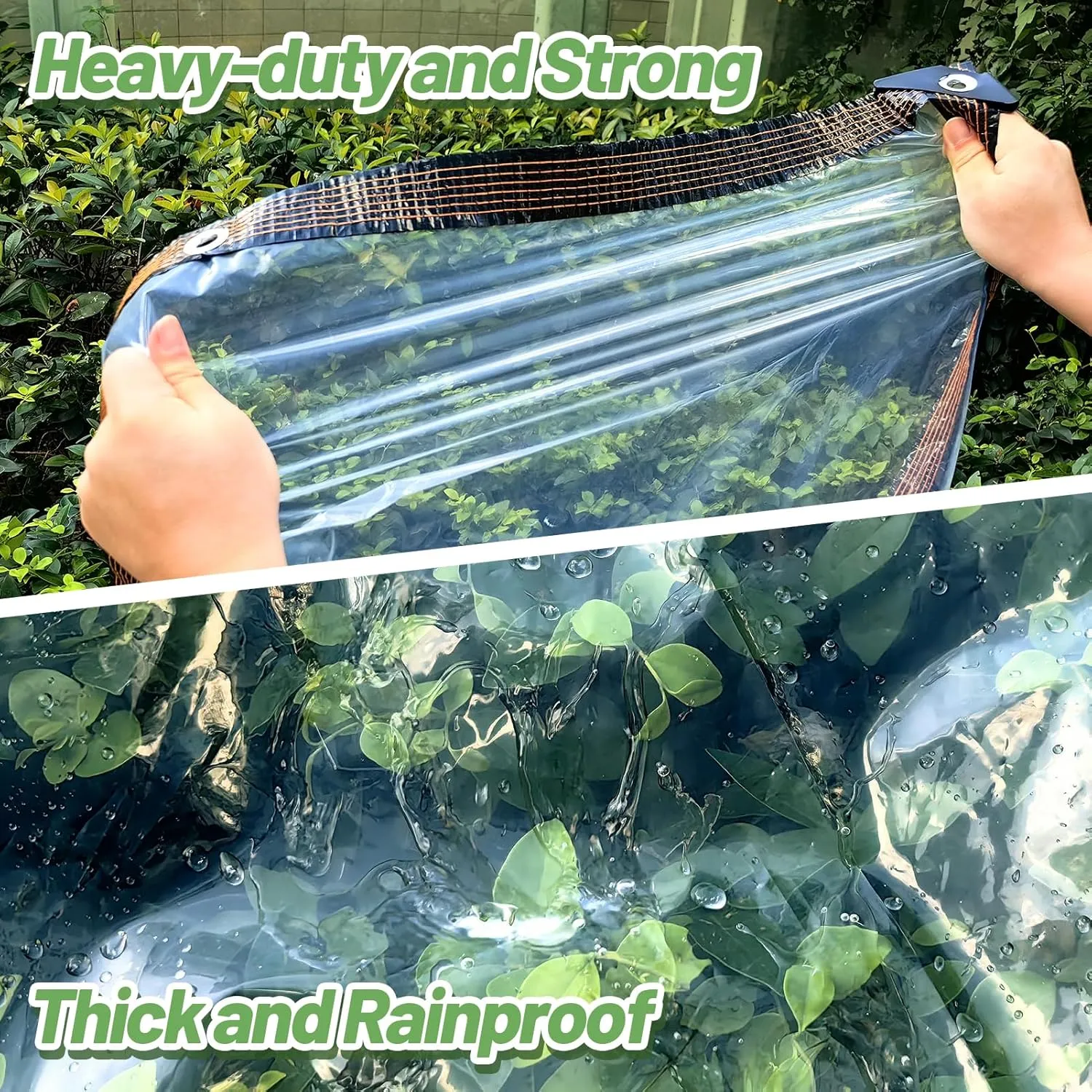 6.6 × 13 ft Thicken Clear Tarp Waterproof - 5 mil Anti-Tear Snowproof & Windproof Clear Plastic Tarps with Grommets PVC Tarp Tarpaulin for Winter Garden Patio Enclosure Chicken Coop Window Shield