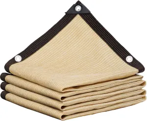 7x7 FT 70% Sunblock Shade Cloth Cover, Sun Mesh Shade with Grommets, Heavy Duty Shade Net Tarp, Garden Sun Shade Netting, Sun Mesh UV Resistant Net, for Greenhouse Flowers Plants