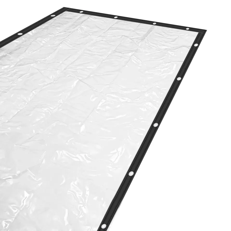 8 * 16ft Rainproof Tarpaulin Outdoor Clear Curtain 0.5mm Thickness Clear PVC Tarpaulin Cloth Waterproof Clear Awning Vinyl