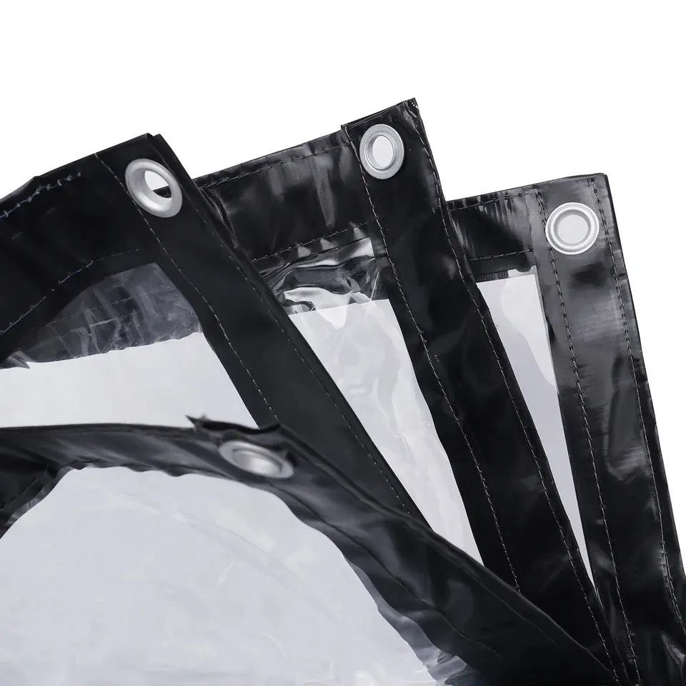 8 * 16ft Rainproof Tarpaulin Outdoor Clear Curtain 0.5mm Thickness Clear PVC Tarpaulin Cloth Waterproof Clear Awning Vinyl