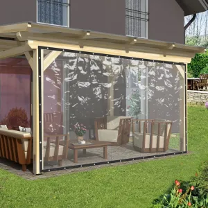 8 * 16ft Rainproof Tarpaulin Outdoor Clear Curtain 0.5mm Thickness Clear PVC Tarpaulin Cloth Waterproof Clear Awning Vinyl