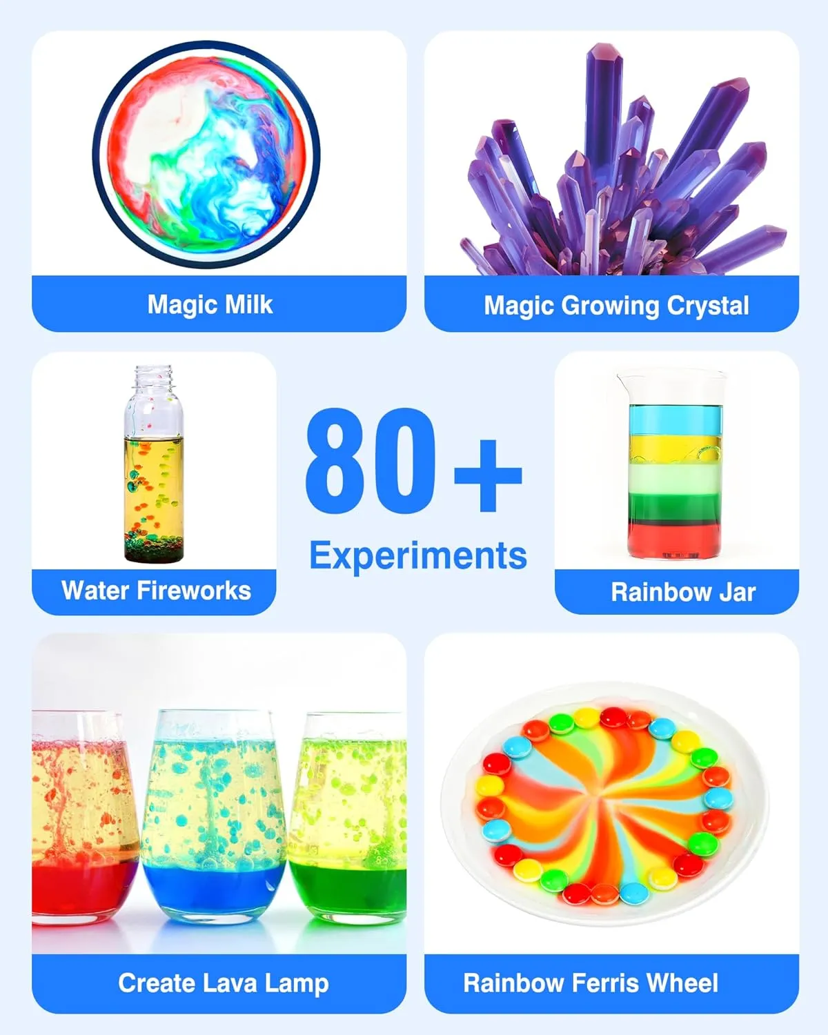 80  Science Experiment Kit for Kids Ages 5-6-7-8, Birthday Gift Ideas for 4  Year Old Kid, STEM Learning & Educational Toys, First Science Kit for Boys Girl