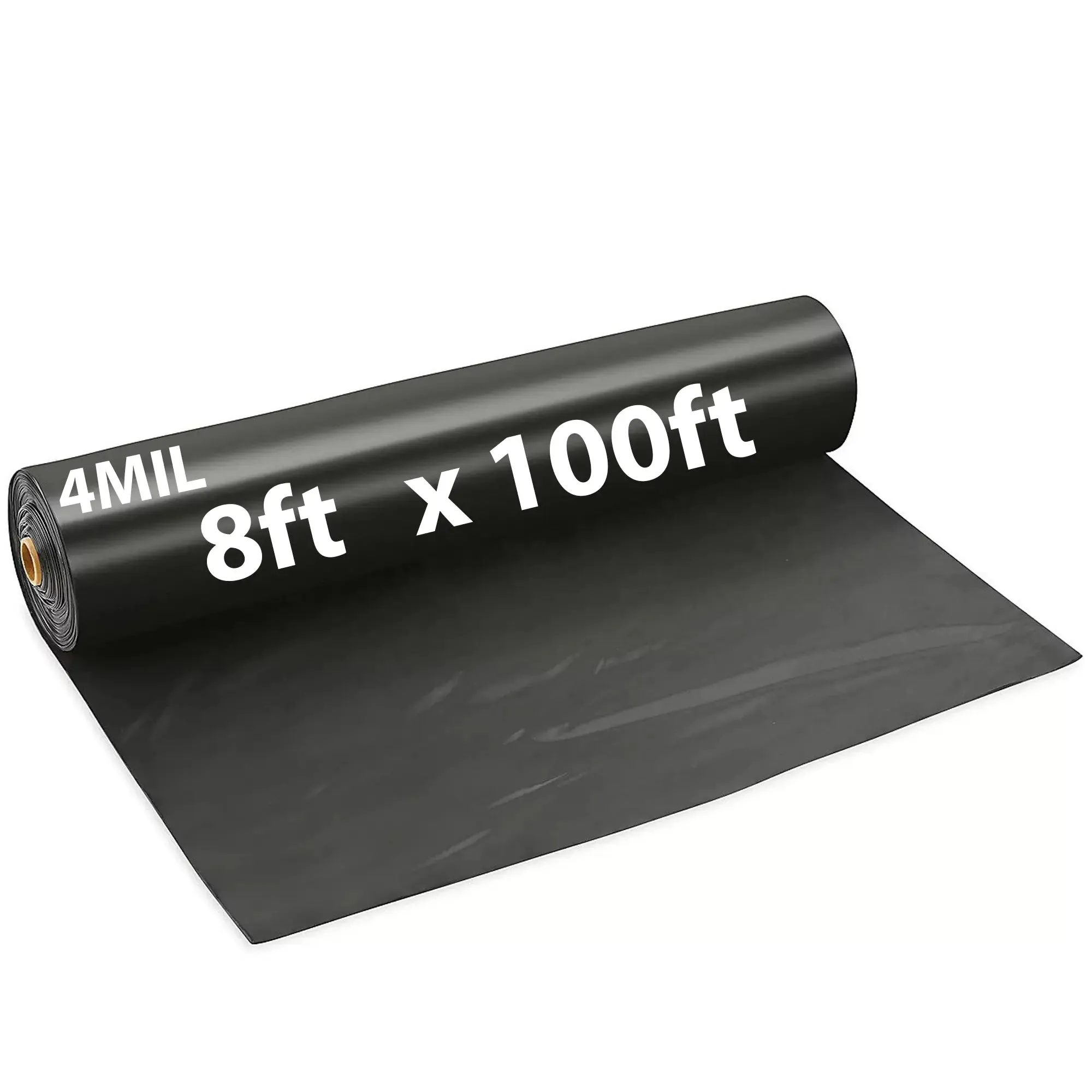 8ftX100ft Black Poly Tarp 4 Mil Low Density LDPE 1 Roll