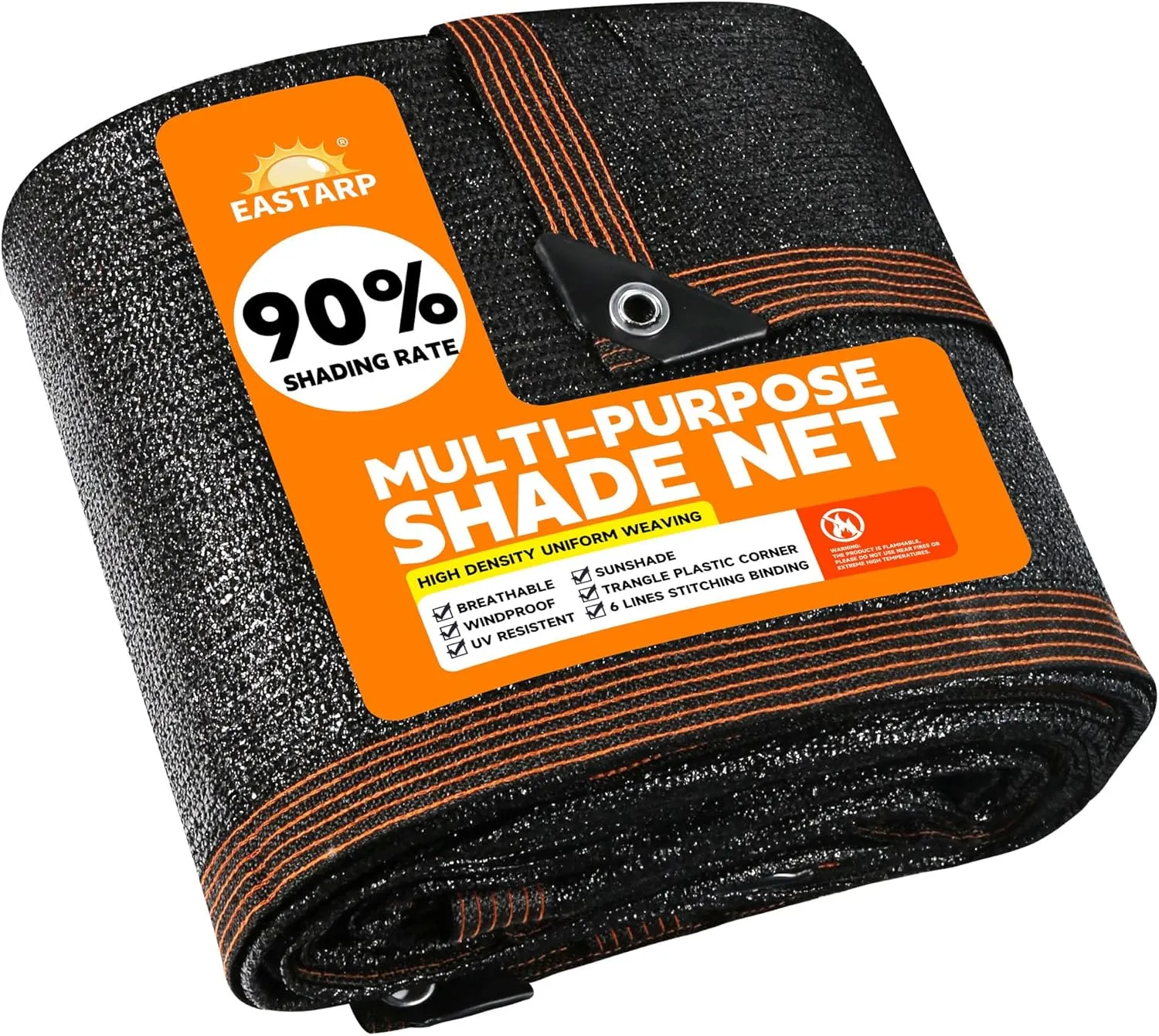 90% Shading Rate 20'x20' Black Shade Cloth,UV Resistant Durable Mesh Tarp with Grommets&Reinforced Edges, Shade Net Using for Plants Cover, Greenhouse, Dog Kennel, Patio, Chicken House