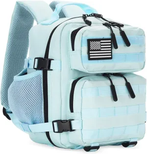 9L Mini Tactical Backpack for Men and Women, Tactical Backpack Small for Hiking, Small Tactical Bag（Light Blue）