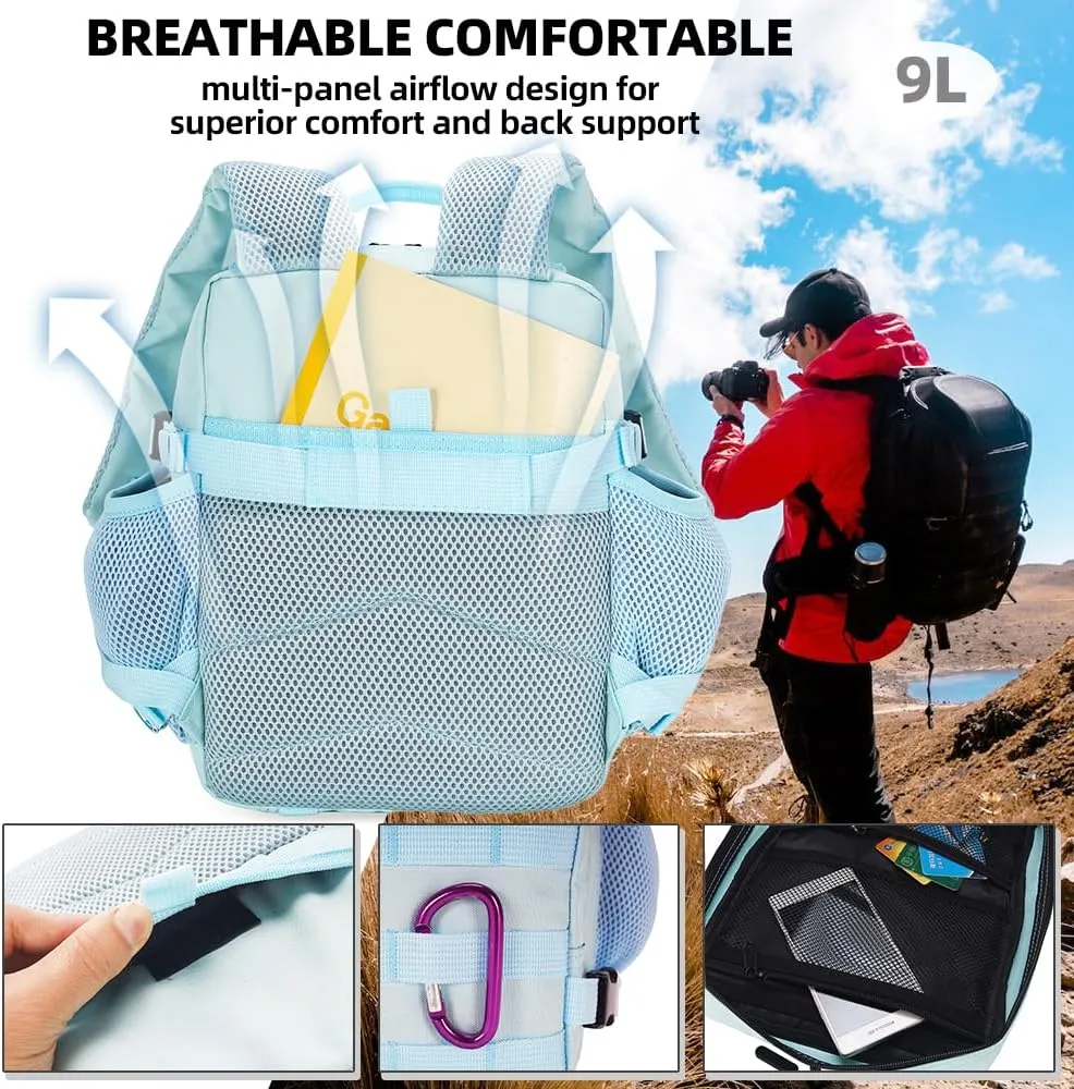 9L Mini Tactical Backpack for Men and Women, Tactical Backpack Small for Hiking, Small Tactical Bag（Light Blue）