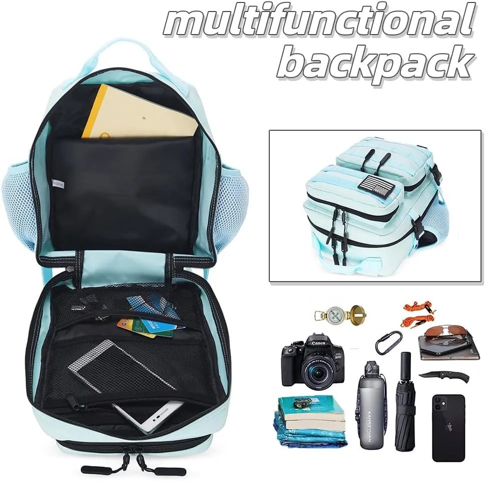 9L Mini Tactical Backpack for Men and Women, Tactical Backpack Small for Hiking, Small Tactical Bag（Light Blue）