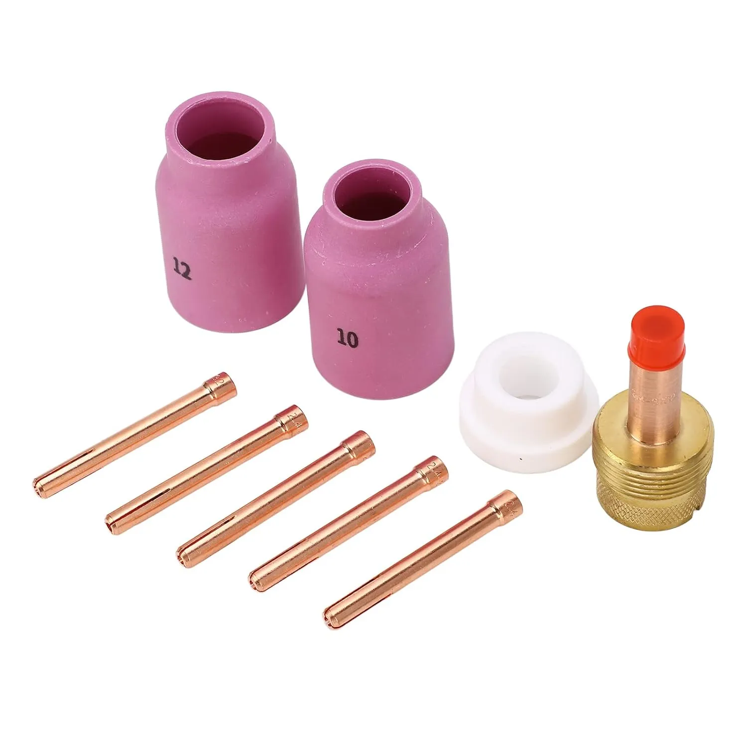9Pcs Welding Cup Torch Collet Set Made of Copper and PTFE Ideal TIG Welding Cup Collet Body Accessory for WP 17 18 26 Argon Arc Welding Gun