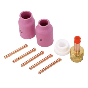 9Pcs Welding Cup Torch Collet Set Made of Copper and PTFE Ideal TIG Welding Cup Collet Body Accessory for WP 17 18 26 Argon Arc Welding Gun