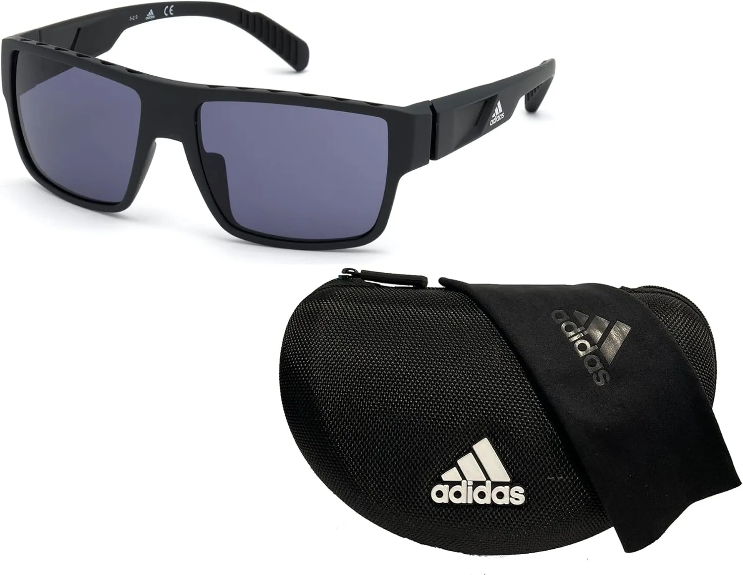 Adidas SP0006 Rectangular Sunglasses For Men   BUNDLE With Designer iWear Kit