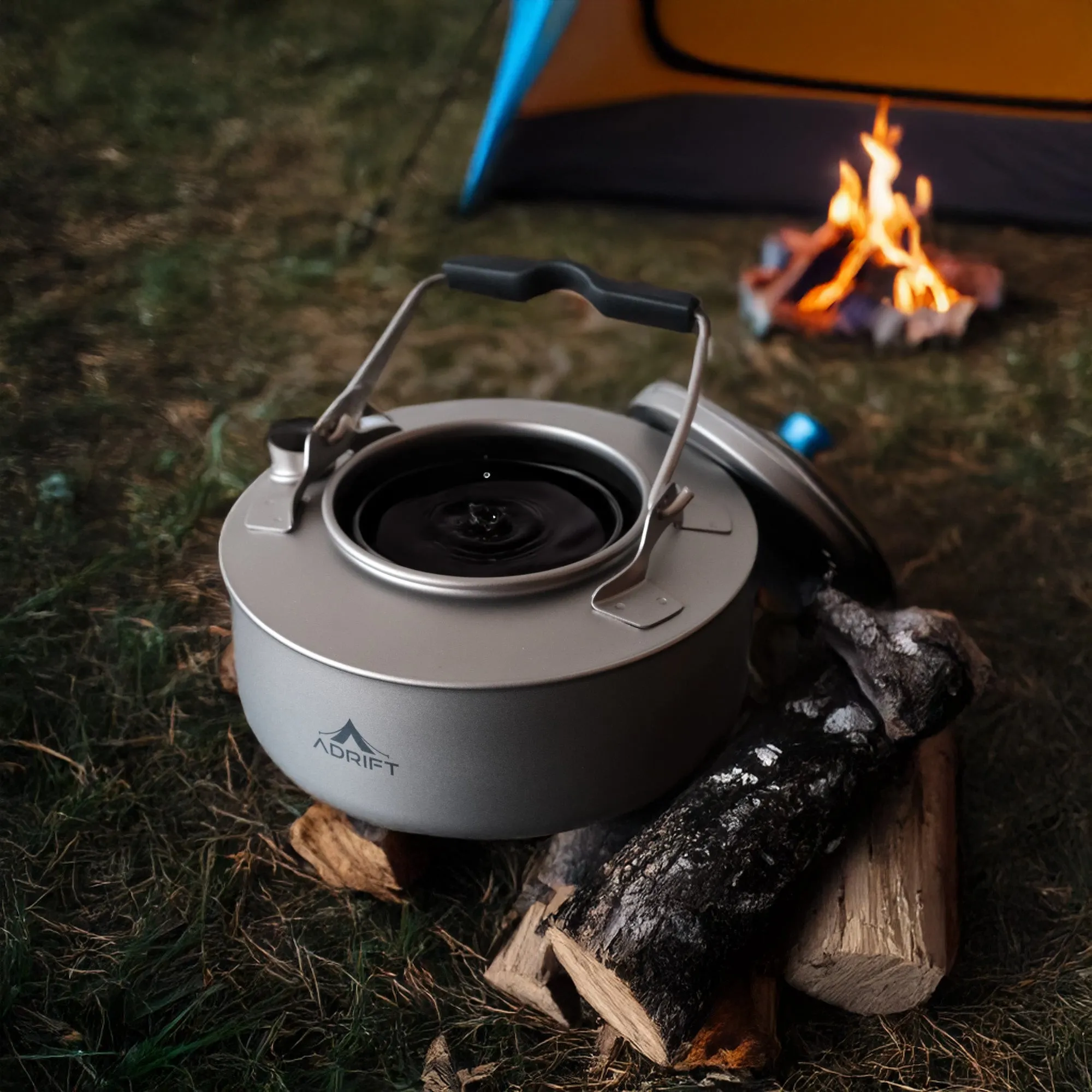 Adrift Allseason Titanium Camping Kettle with Folding Handle - 800ml