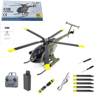 Aetheria MD500 C189 Remote Control Helicopter, 1:28 2.4G 4CH Single-Rotor RC Helicopter Aircraft Gift for Adults Kids with One-Key Takeoff/Landing, 6G Mode, Stunt Actions-RTF Version