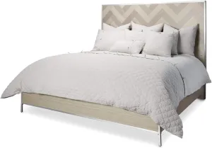 Aico Amini Silverlake Village E King Panel Bed in Washed Oak