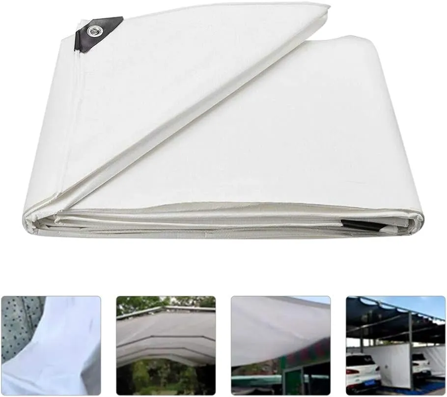 Alasum Thickening Sun Cloth 3x2m White Heavy Duty Tarp for Truck Rainproof Tarpaulin