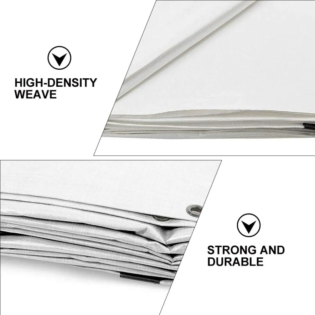 Alasum Thickening Sun Cloth 3x2m White Heavy Duty Tarp for Truck Rainproof Tarpaulin