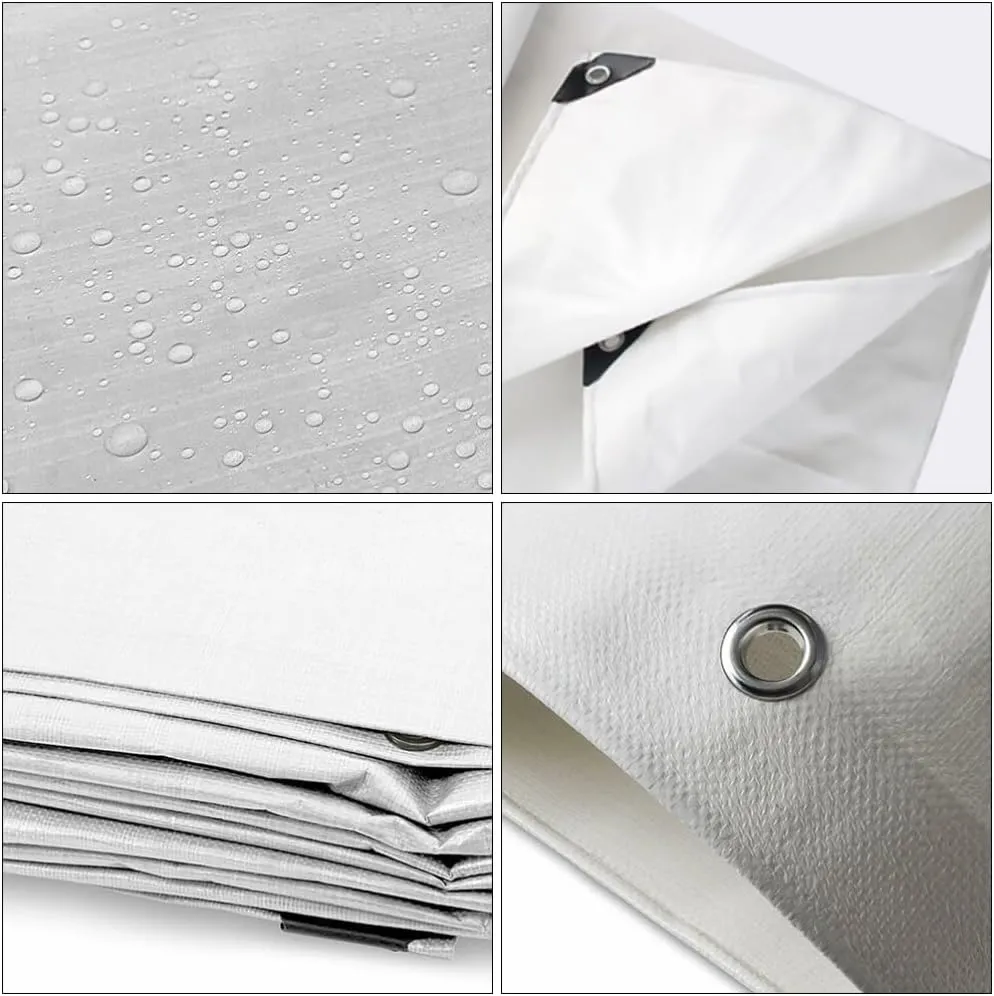 Alasum Thickening Sun Cloth 3x2m White Heavy Duty Tarp for Truck Rainproof Tarpaulin