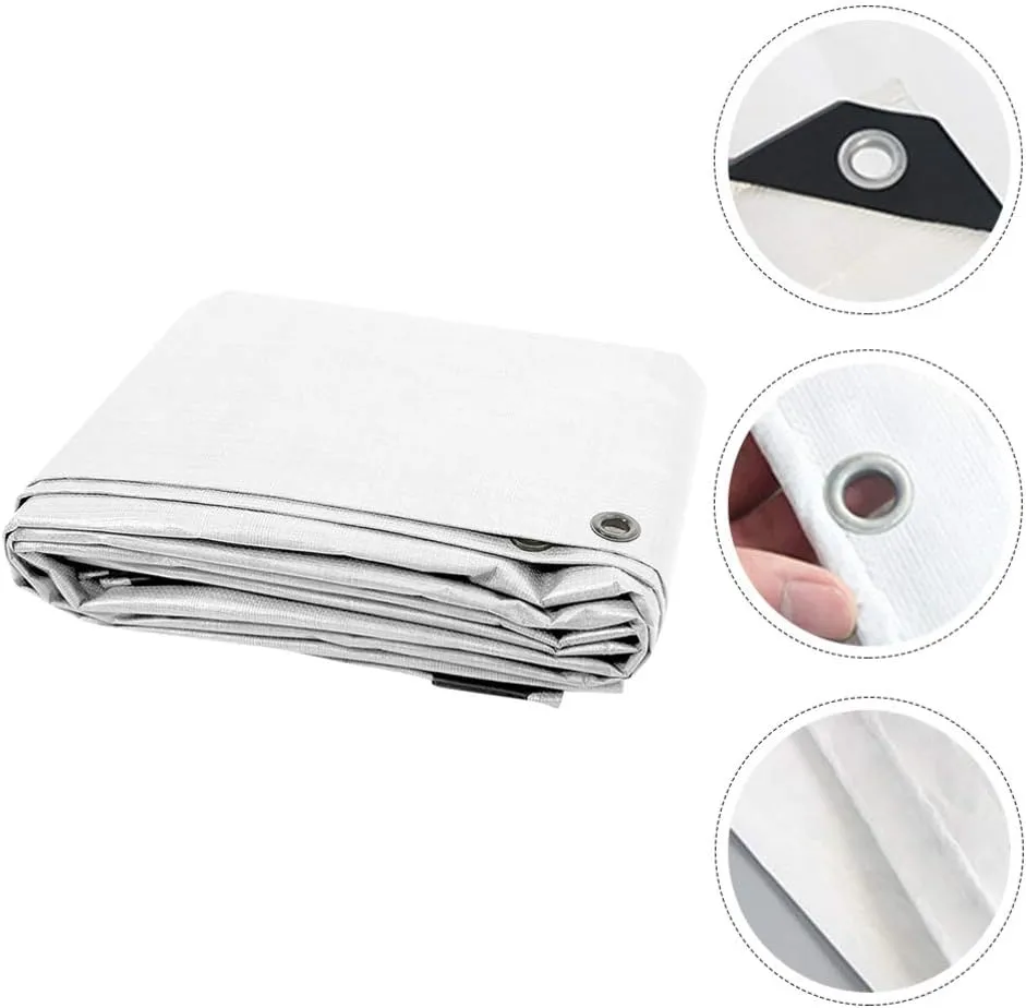 Alasum Thickening Sun Cloth 3x2m White Heavy Duty Tarp for Truck Rainproof Tarpaulin