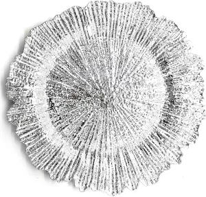 allgala 13-Inch 6-Pack Heavy Quality Round Charger Plates-Reef Silver-HD80332