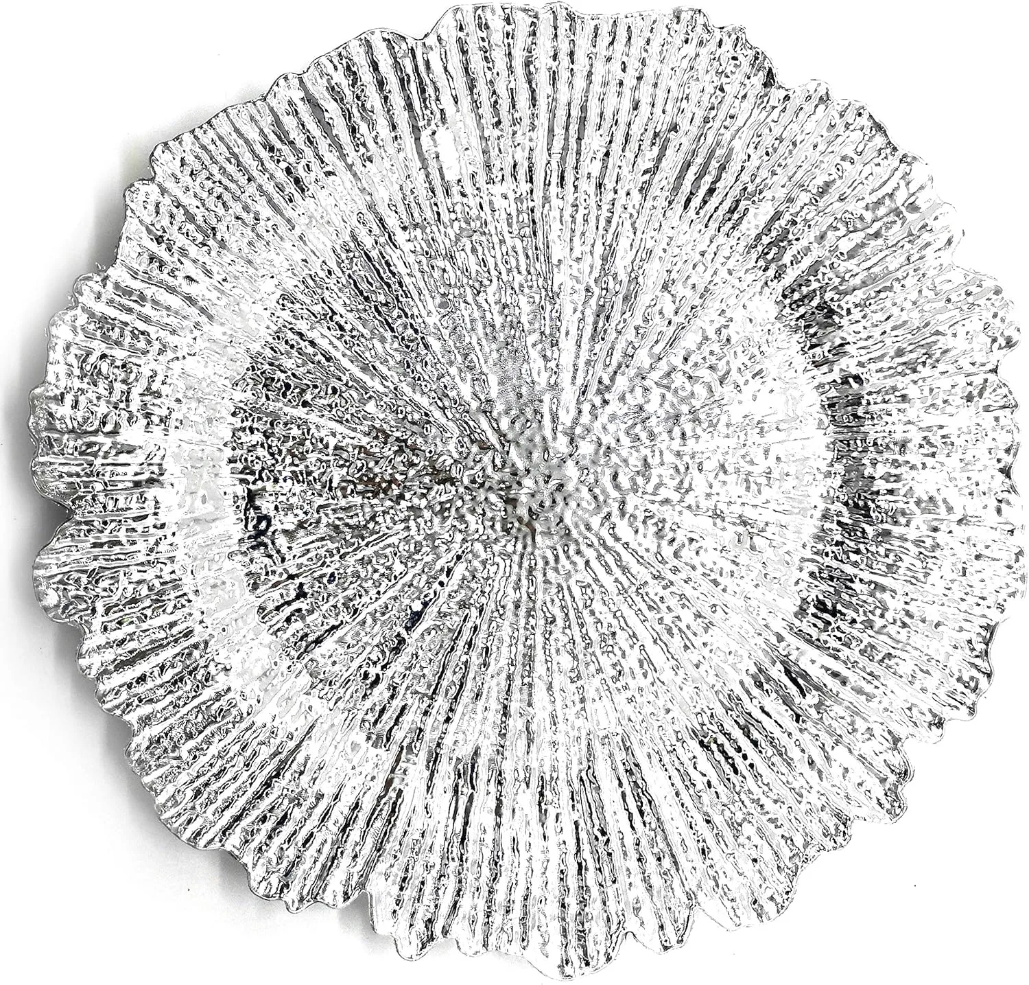 allgala 13-Inch 6-Pack Heavy Quality Round Charger Plates-Reef Silver-HD80332