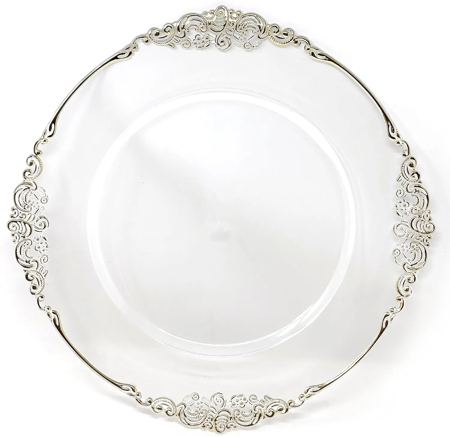 allgala Heavy Quality Round Charger Plates - Clear Chargers for Dinner Plates - Set of Charger Plates for Table Decor - Ideal for Weddings, Thanksgiving Parties & Holidays - Clear (13-Inch 6-Pack)
