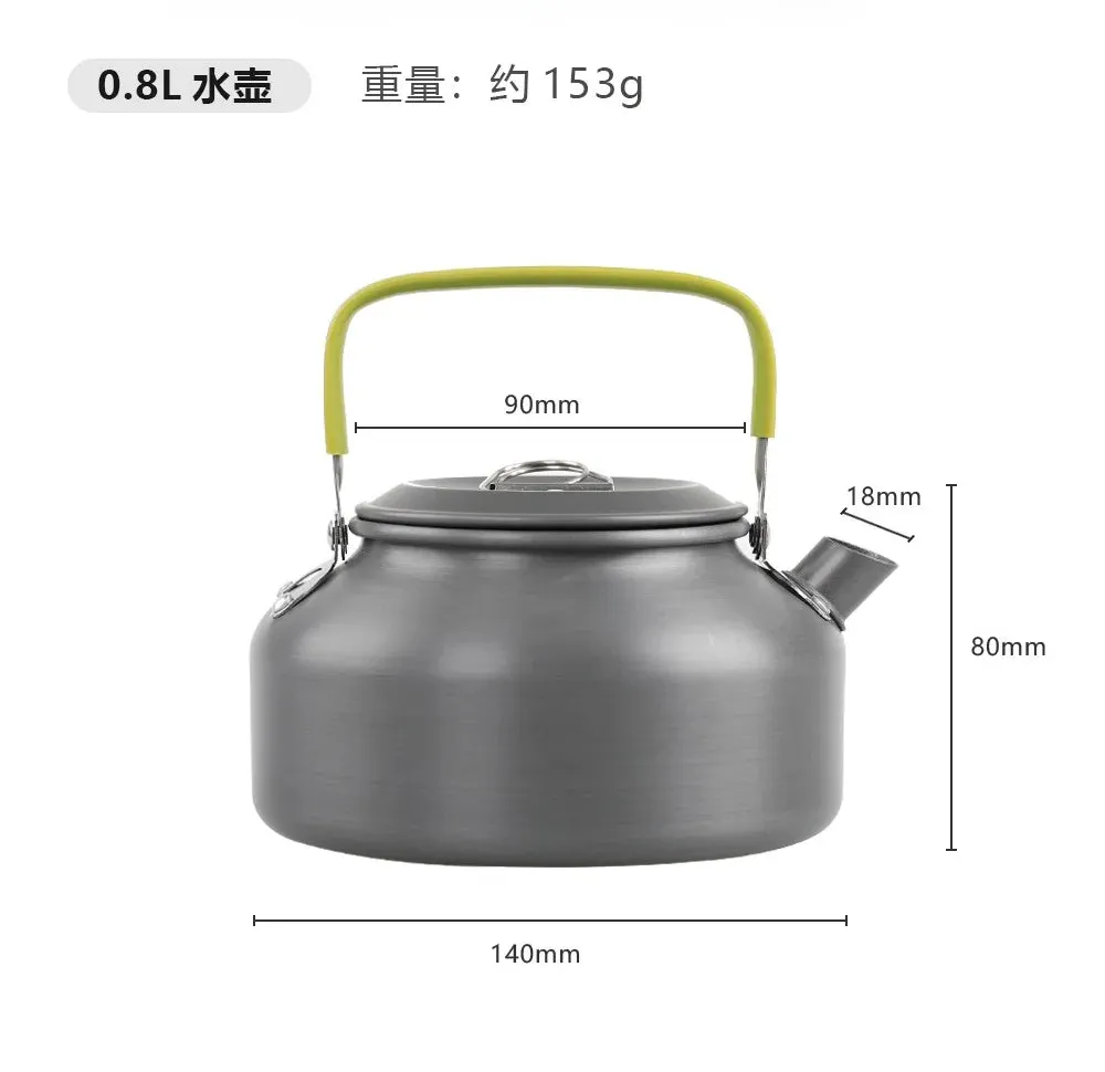 Alloy Camping Cooking Kettle 800ml 1.2L Tea Coffee Pot