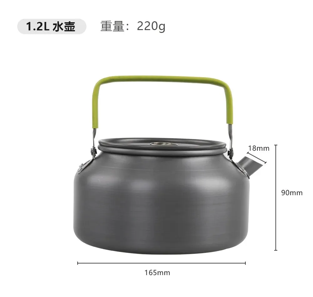Alloy Camping Cooking Kettle 800ml 1.2L Tea Coffee Pot