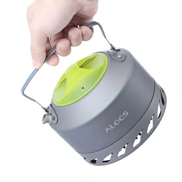 Alocs Outdoor Portable 0.9L Water Kettle Camping Hiking Teapot Picnic Boiling Kettle Travel Teaware