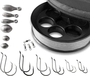 Aluminum Hand Line Reel Pocket/Travel Fishing Kit (20 lb Clear line)