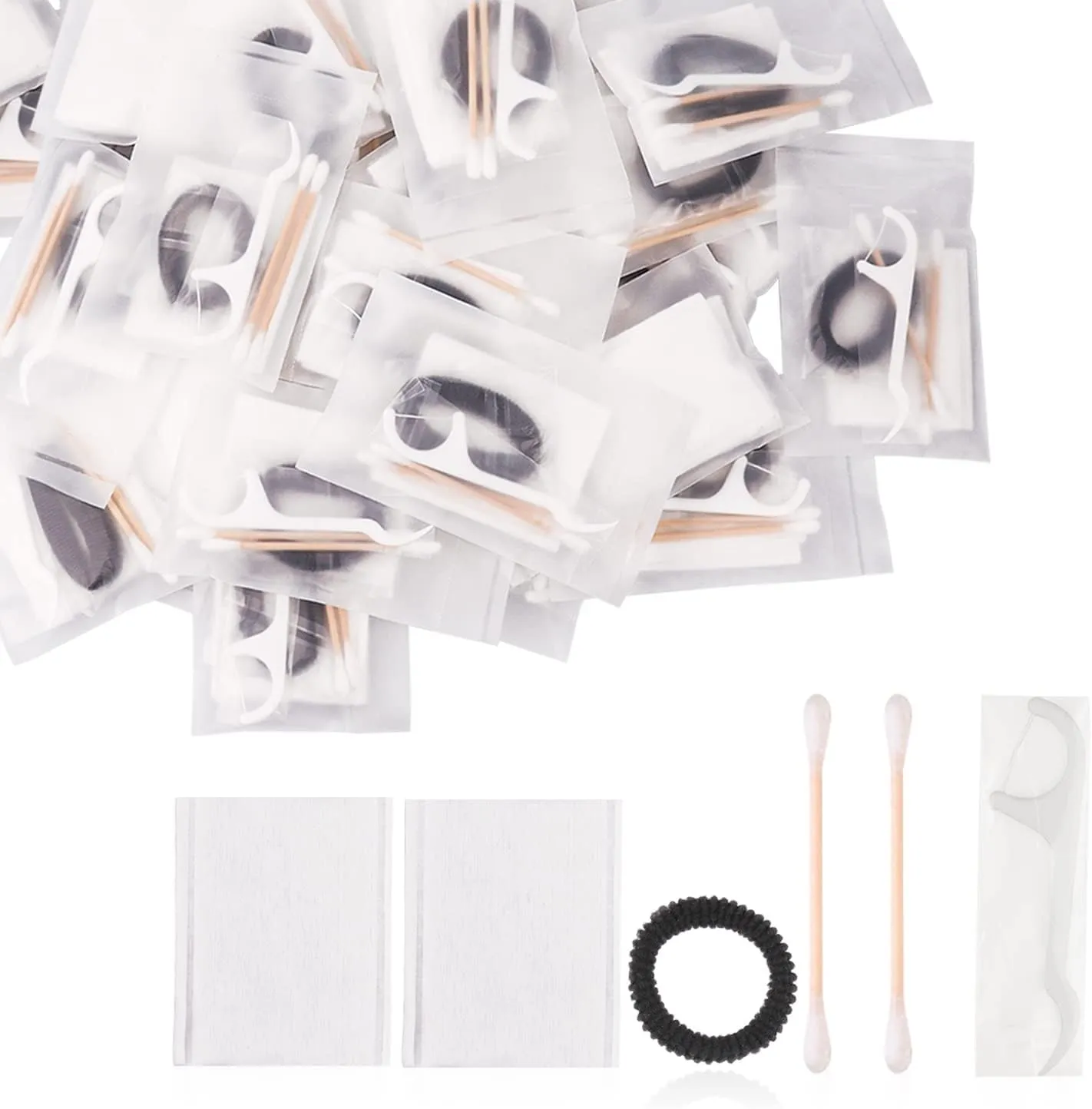 Amenities Hotel Vanity Set,100Pack Individually Wrapped Bulk Hygiene Supplies for Homeless Include Cosmetic Cotton Pads,Cotton Swabs,for Airbnb,Hotel,Shelter,Nursing Home,Charity