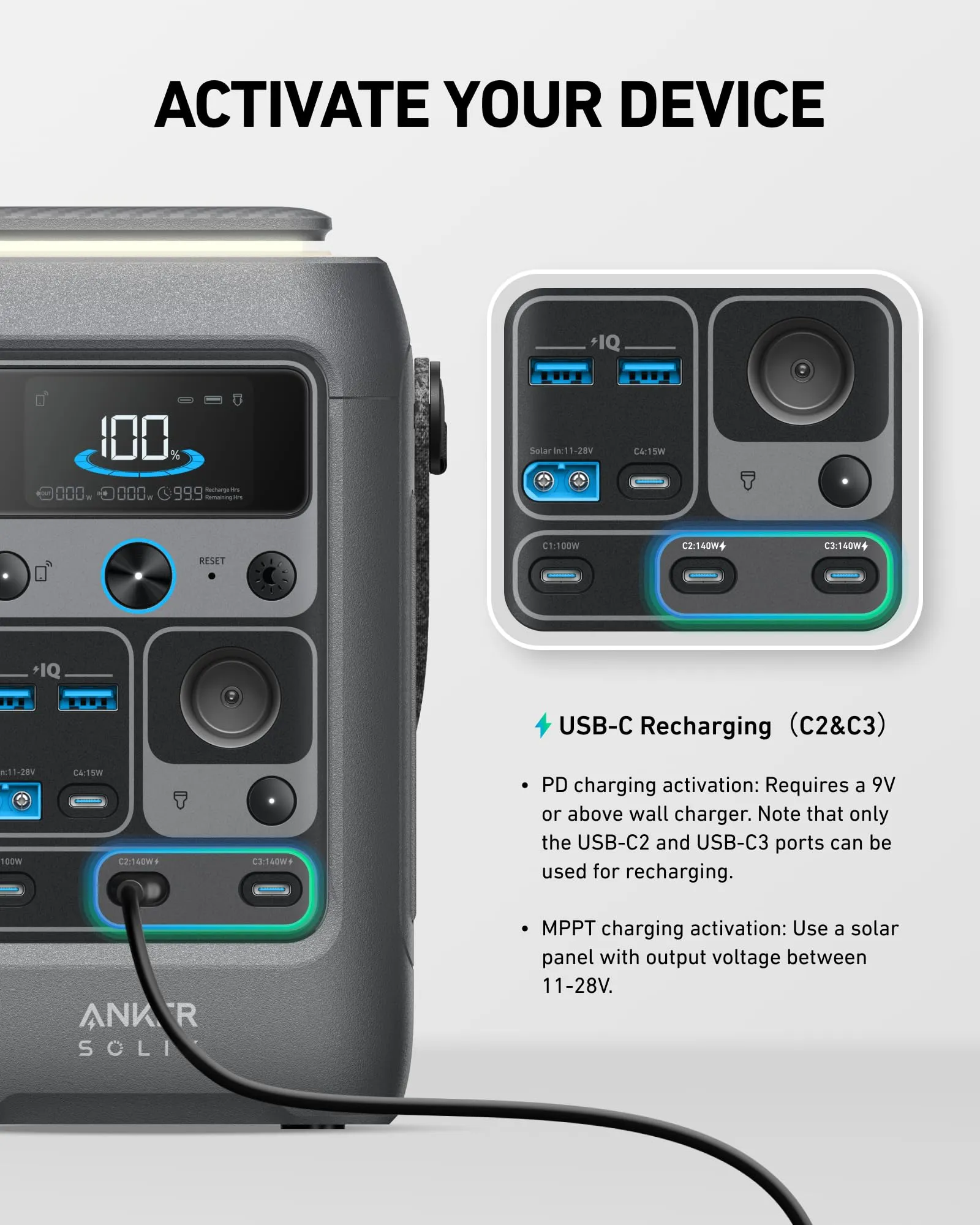 Anker SOLIX C300 DC Power Bank Station, Outdoor 288Wh (90,000mAh), Portable Power Station, LiFePO4 Battery, 300W Solar Generator, for Camping, Traveling, and Emergencies (No Wall Charger Included)