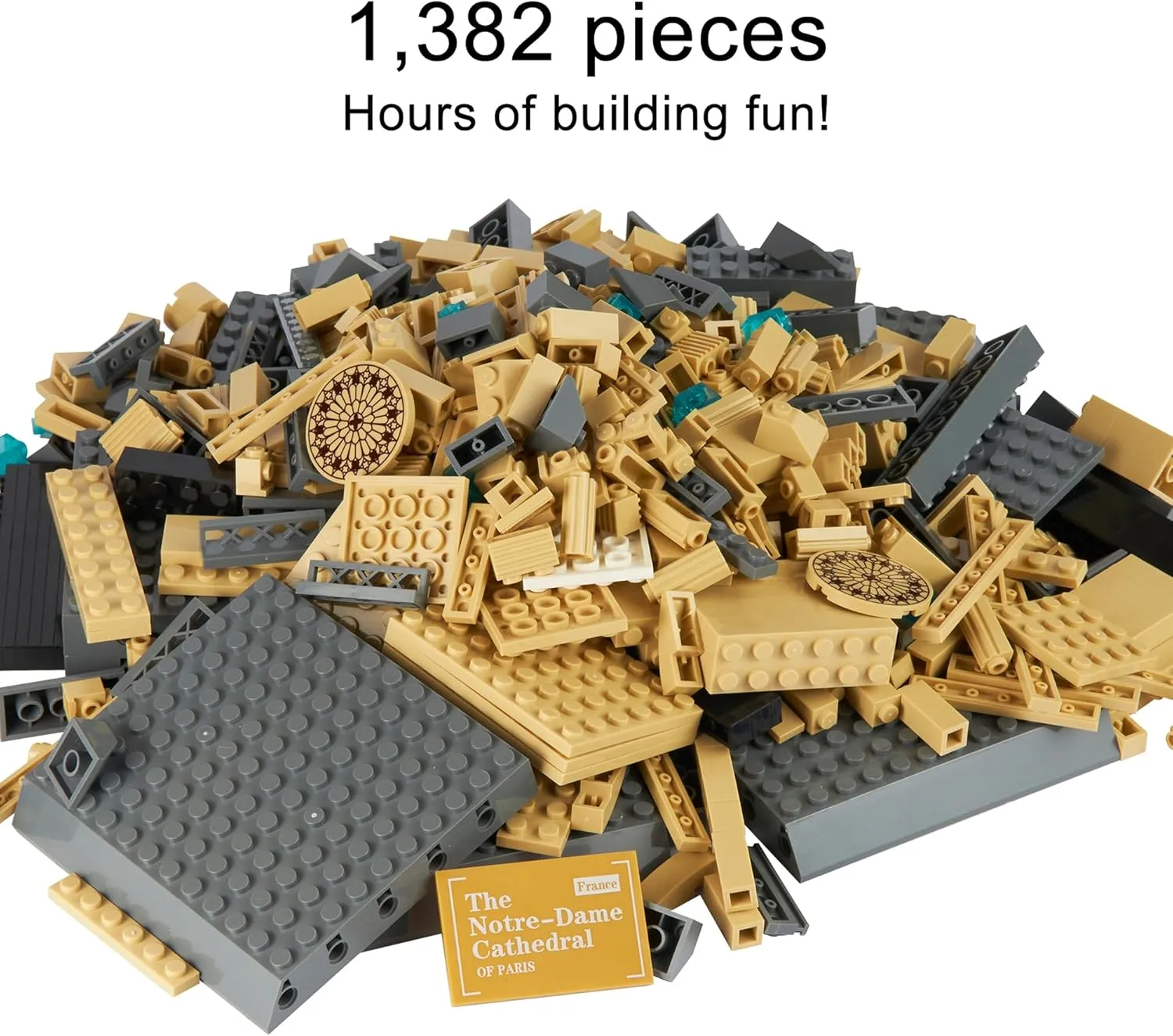 Apostrophe Games Notre-Dame Cathedral Building Block Set (1378 Pieces) Paris's Notre Dame Cathedral Famous Landmark Series - Architecture Model for Kids and Adults