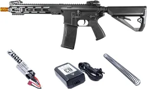 Arcturus Tactical LWT MK-I CQB 10" Polymer- Electric Full/Semi-Auto/2rd-Burst/3rd-Burst/Binary/Ramping Airsoft AEG Sport SE Starter Pack Black with Battery and Charger
