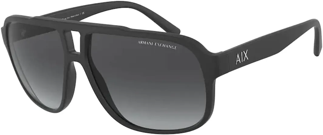 Armani Exchange AX4104S Rectangle Sunglasses for Men   BUNDLE with Designer iWear Care Kit