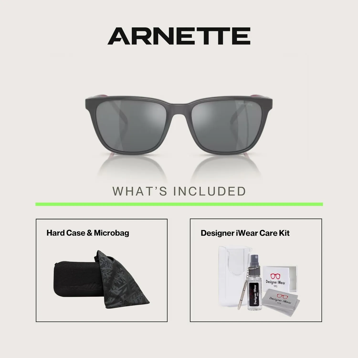 ARNETTE Cortex AN4291 Square Sunglasses for Men for Women   BUNDLE With Designer iWear Complimentary Eyewear Kit