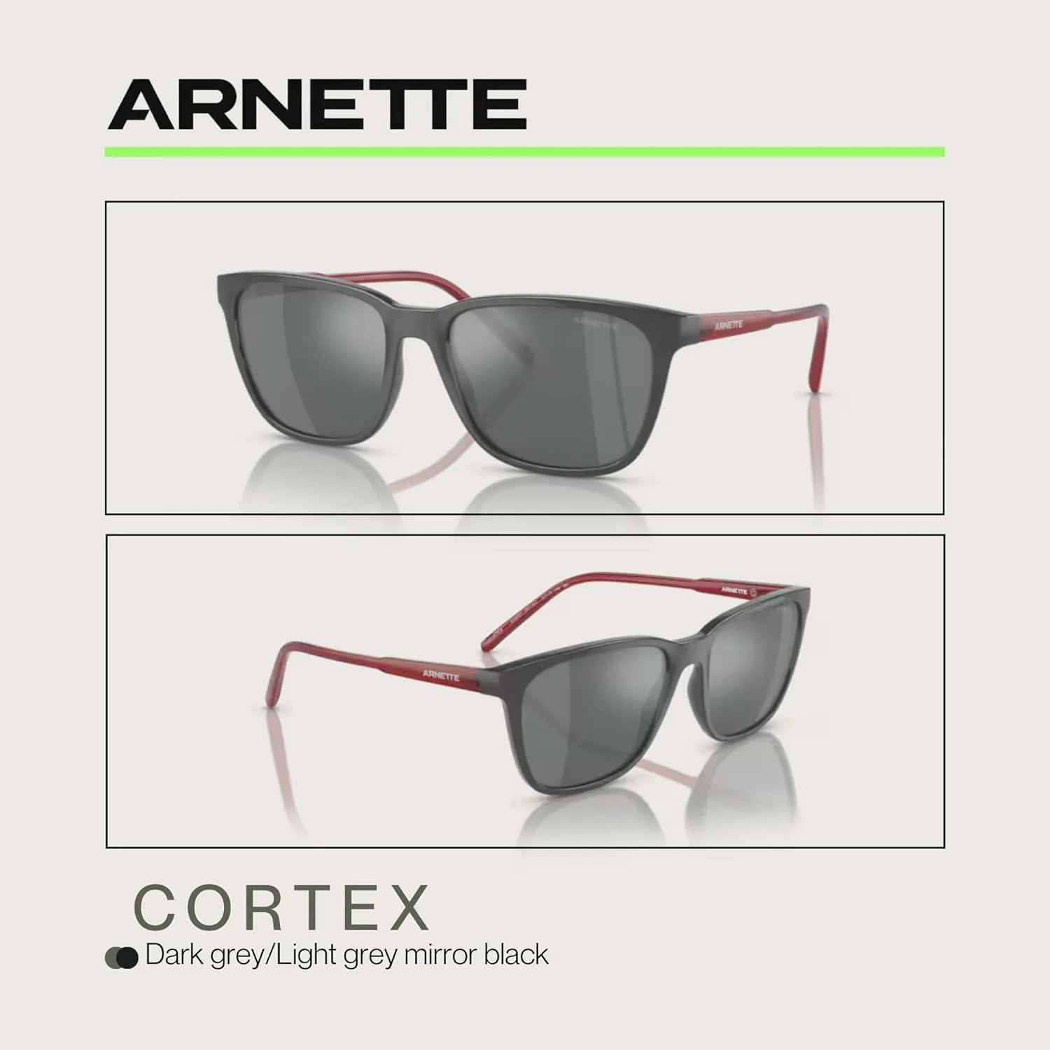 ARNETTE Cortex AN4291 Square Sunglasses for Men for Women   BUNDLE With Designer iWear Complimentary Eyewear Kit