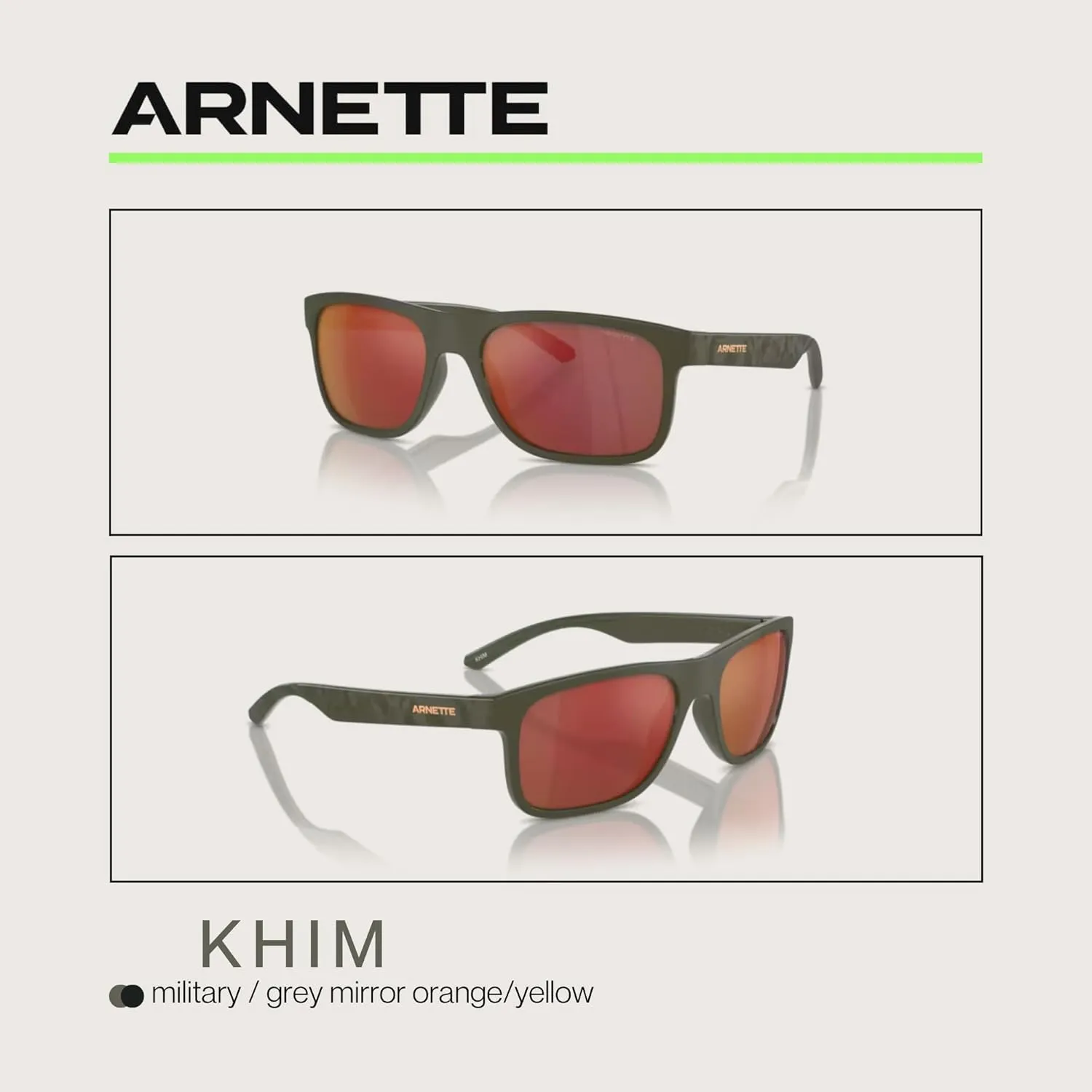 ARNETTE Khim AN4341 Square Sunglasses for Men   BUNDLE WIth Designer iWear Complimentary Eyewear Kit