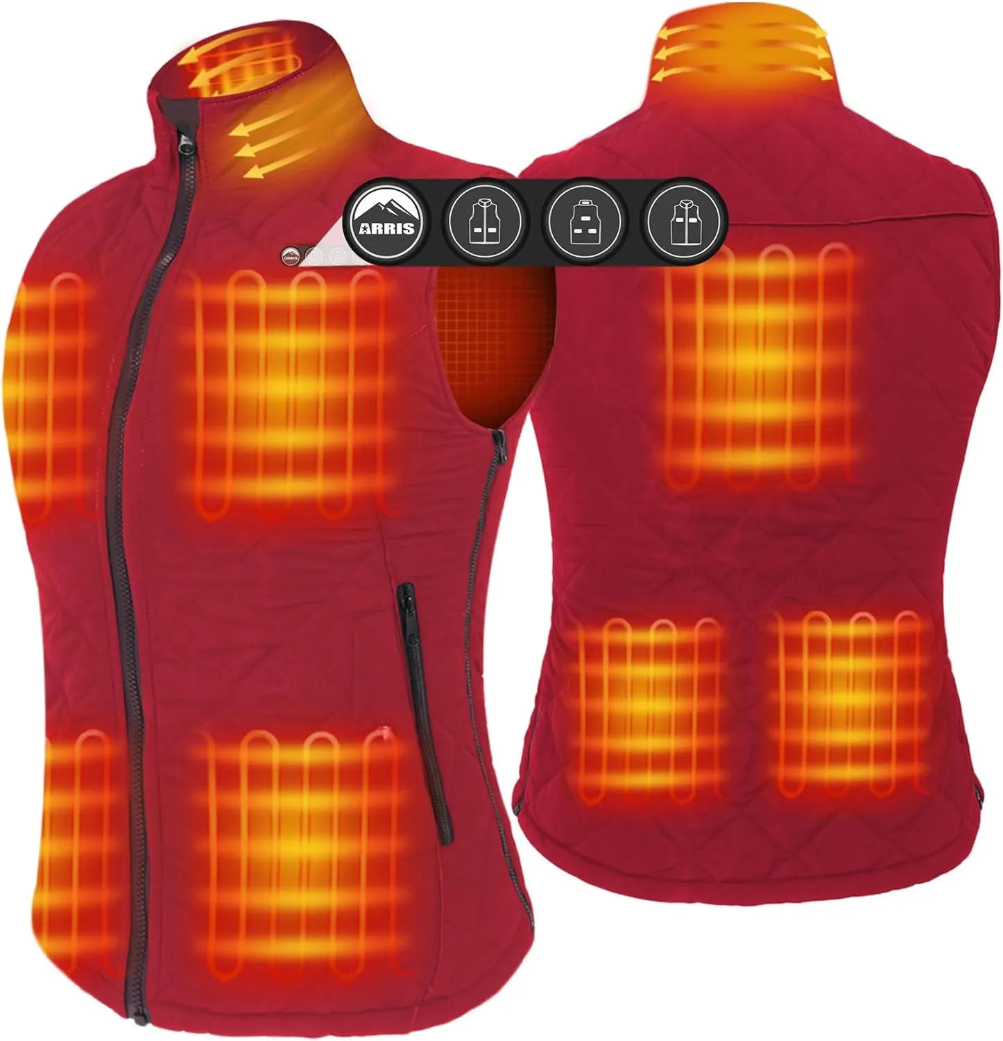 ARRIS Women`s Heated Vest, Size Adjustable 7.4V Electric Warm Vest with Battery Pack…
